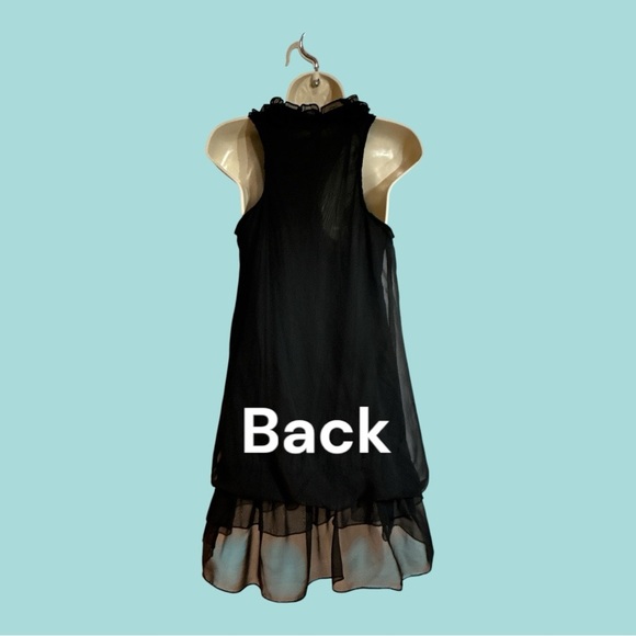 VOICE Black Bubble Dress for Parties Special Occasions Ruffles Sleeveless S - Picture 3 of 7